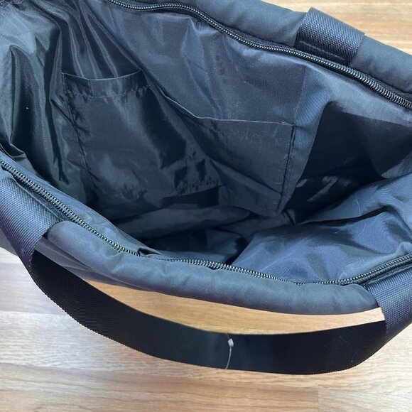 Victoria's Secret PINK Logo Quilted Puffer Tote Travel Gym Bag Black Large NEW - Picture 8 of 10